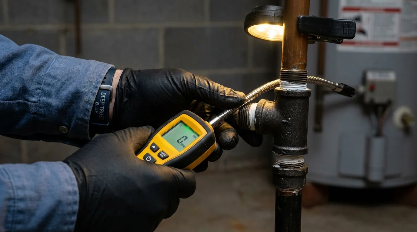 Gas leak detection with electronic sniffer by Johns Plumbing LLC in Cupertino