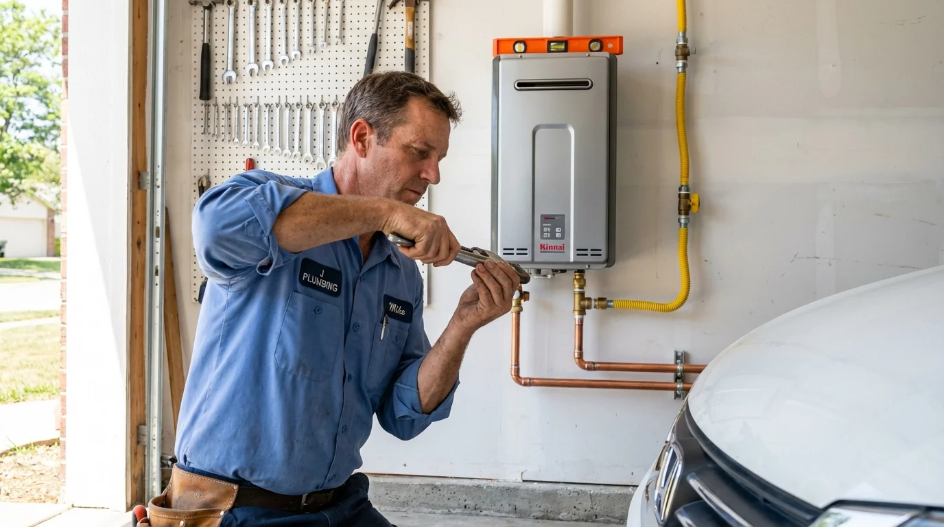 Tankless water heater installation by a Johns Plumbing LLC plumber in Cupertino
